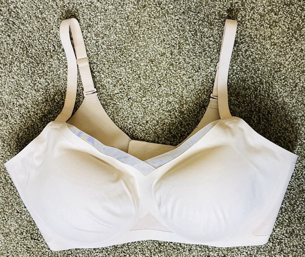 Honeylove Sz XL Nude Crossover Wireless (38D, DD, E) Nylon Spandex Mesh